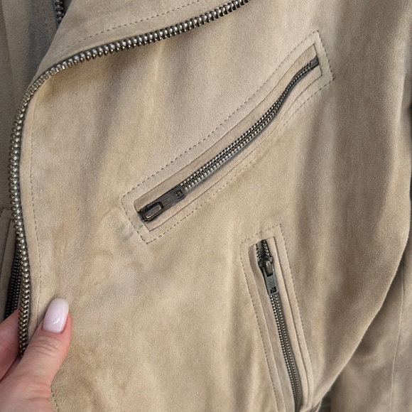 POLO RALPH LAUREN BIKER GOAT SUEDE JACKET BEIGE WOMENS SIZE XL - Picture 11 of 11
